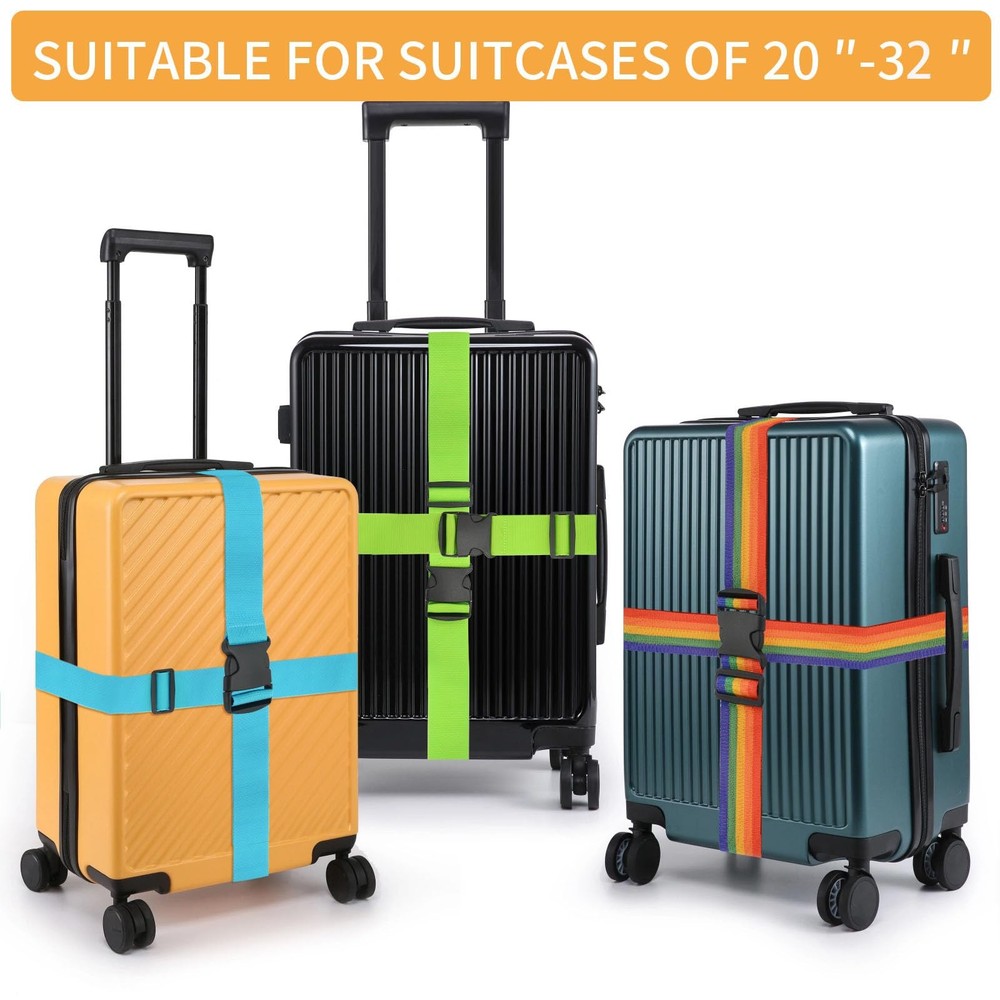 Luggage Straps 79" Long Belts Keep Suitcase Secure While Traveling (4 PACK)