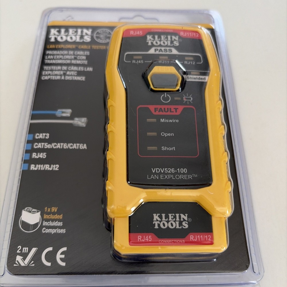 Klein Tools VDV526-100 LAN Explorer Data Cable Tester With Remote New In Pkg.