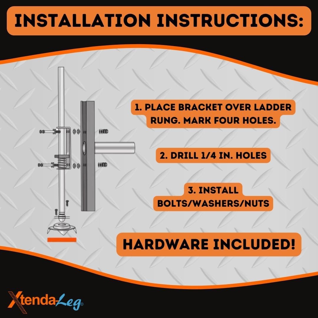 Adjustable Ladder Leveler with Anti-Slip Rubber Feet for Safety and Stability