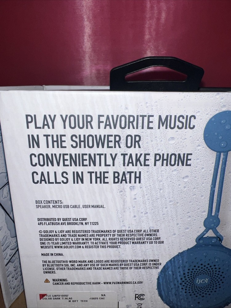 Shower Speaker Mist IPX4 IJoy Splash Proof Bluetooth Blue