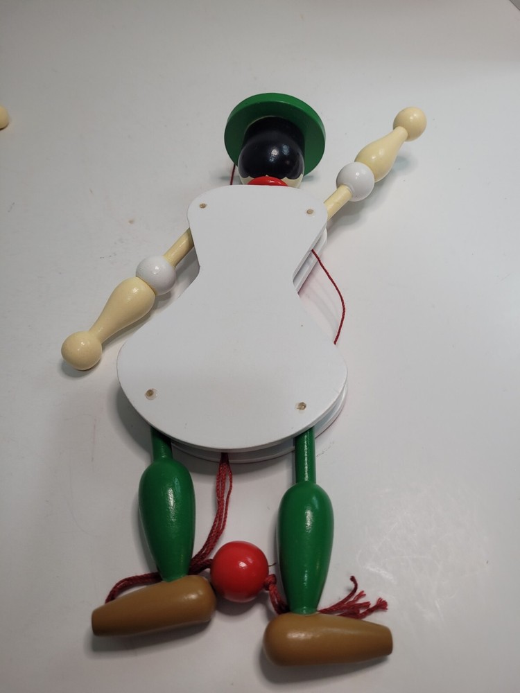Wooden Pull String Toy Jumping Jack Figure Pull String Marionette