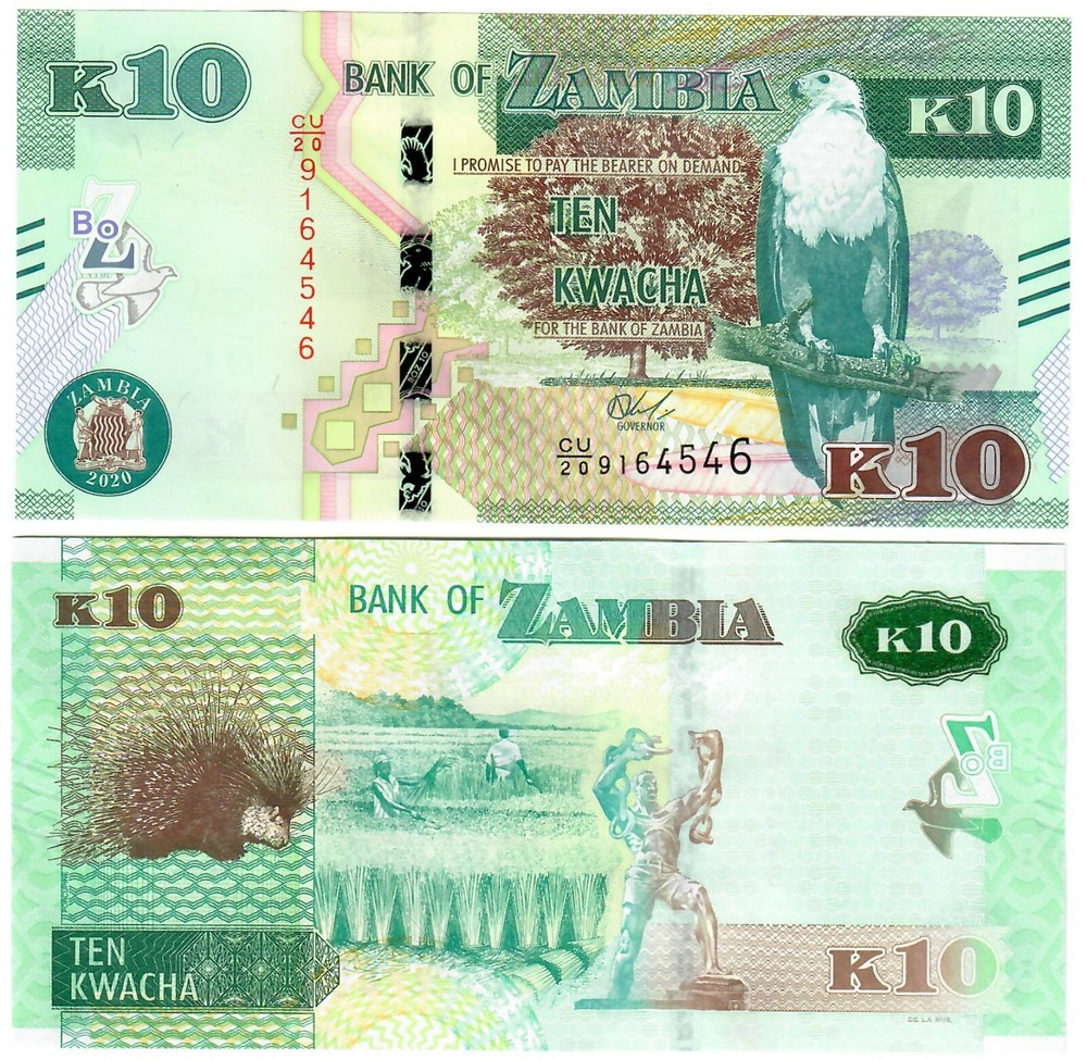 Zambia 10 Kwacha 2020 UNC