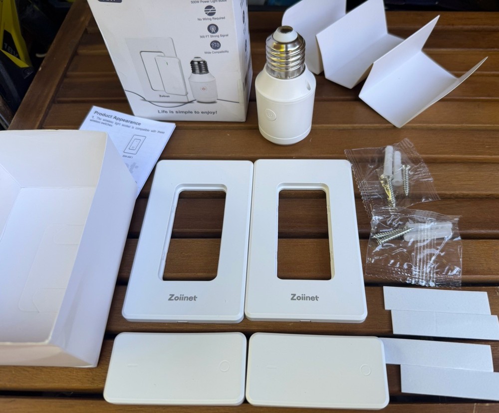 500W Remote Control Light Bulb Socket, with 2 Switches, Wireless Li... Fast Ship