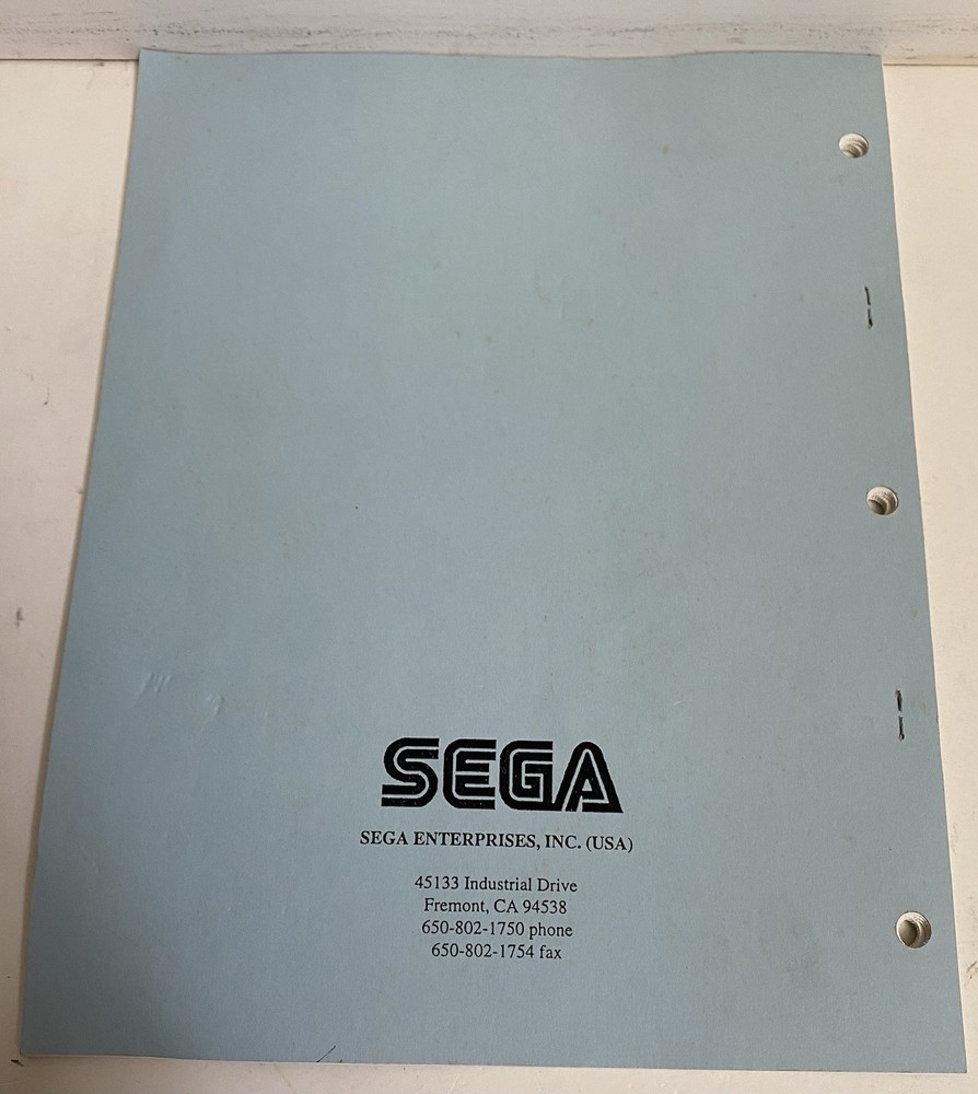 Sega Star Wars Trilogy Arcade game operators manual