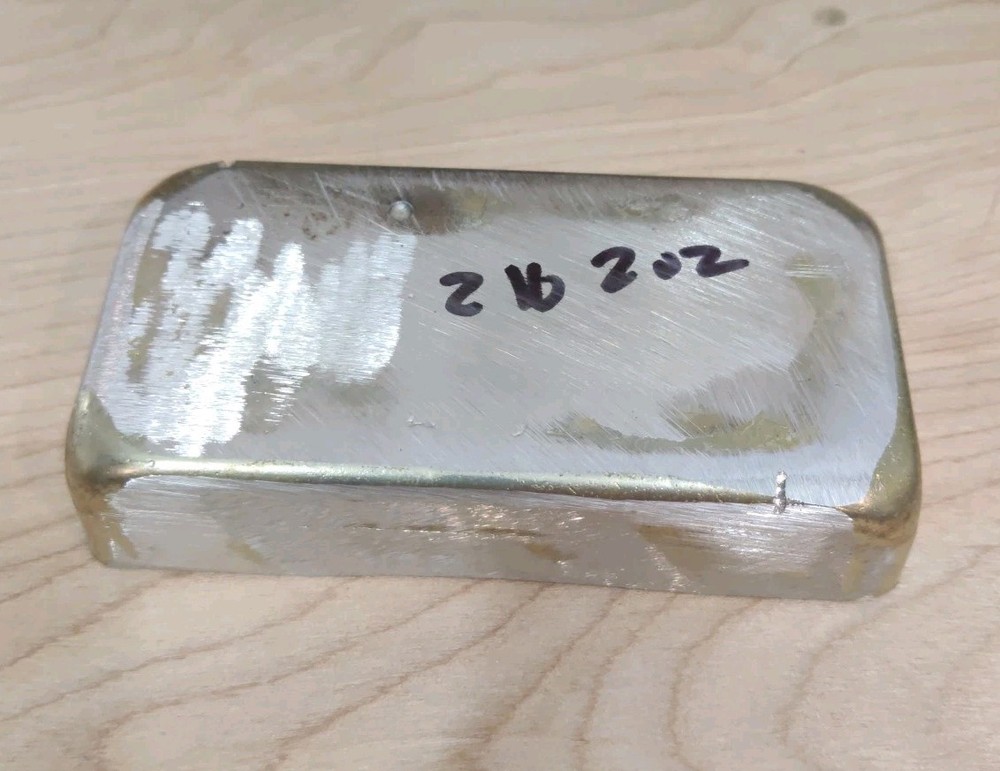 Hand Poured 2lb+ Pewter/Tin Bar Brick, Read Description