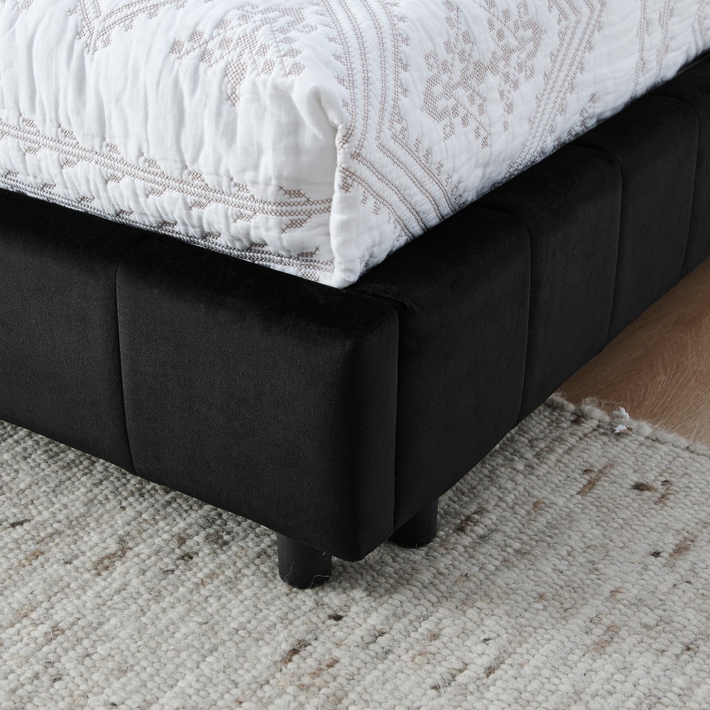 Full Size Upholstered Tufted Bed Frame, Sofa Bed Frame with Comfortable Backrest