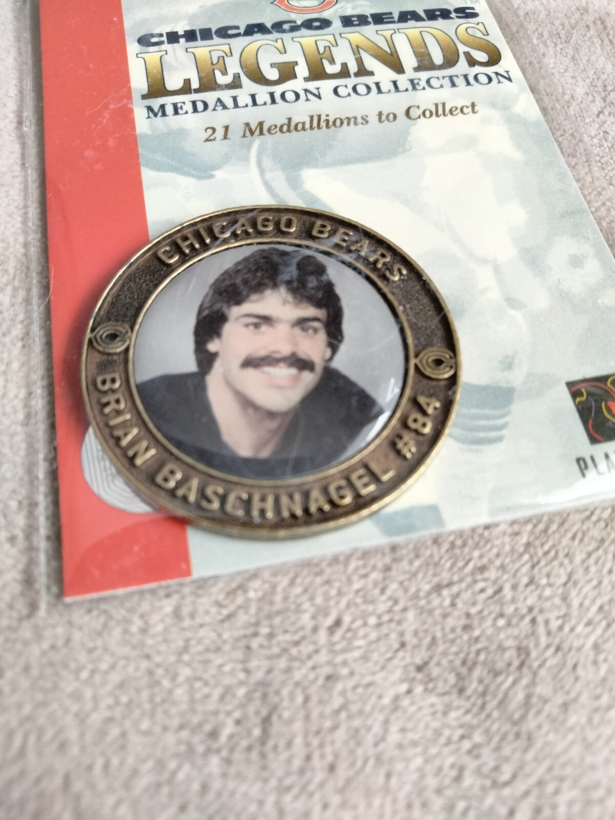 BRIAN BASCHNAGEL CHICAGO BEARS 2004 Medallion Coin NEW NOS in Original Package