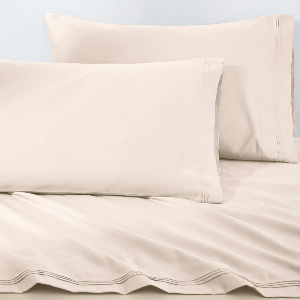 1500 Thread Count Egyptian Cotton Solid Pillowcase Set Standard & King Sizes
