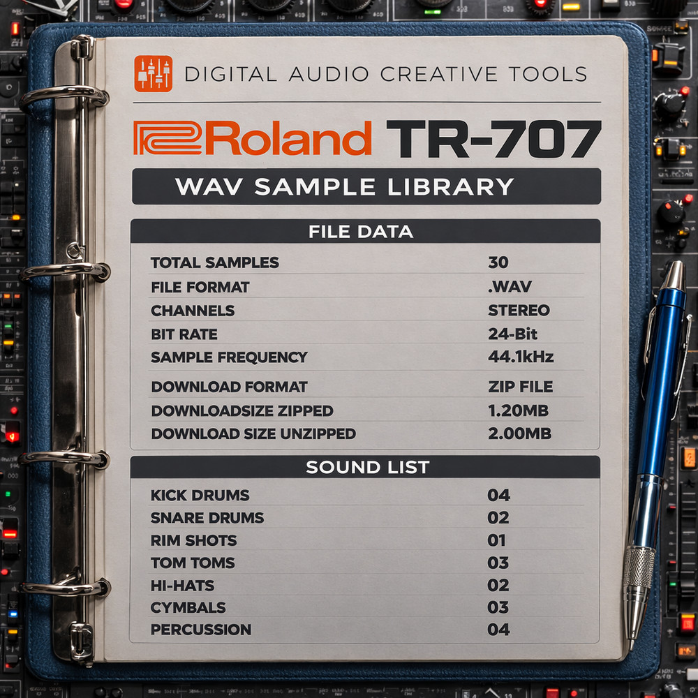 Roland TR-707 Drum Machine Sample Library