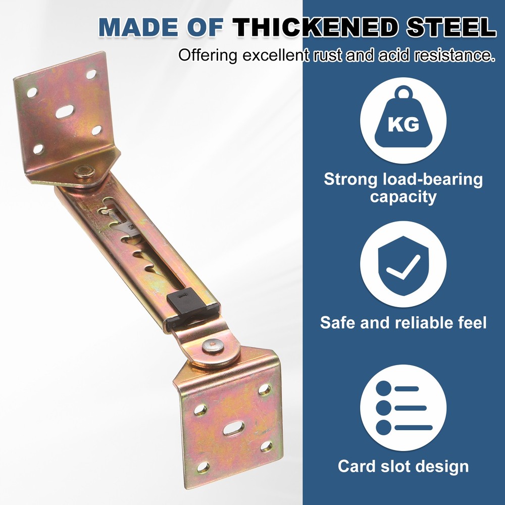 2Pcs 5-Gear Adjustable Angle Hinge, Square Double End Color Zinc