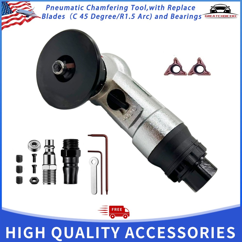 Pneumatic Chamfering Machine 45°/R1.5 Arc Blades Replaceable with Bearings
