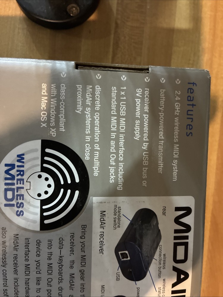 MIDAIR WIRELESS MIDI Transmitter And Receiver