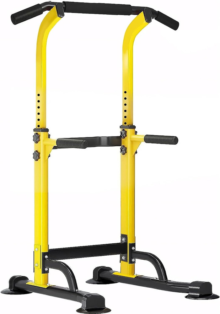 Adjustable Power Tower Dip Station & Pull-Up Bar – Full Body Strength Training E