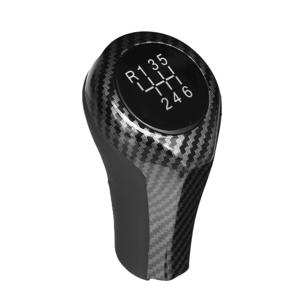 6 gear shift button shift lever PU leather carben look for BMW E46 E90 E91 X1
