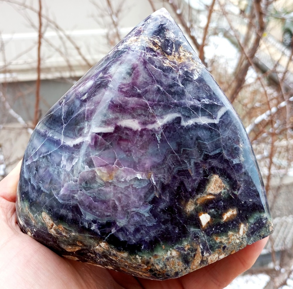 Mirror Polished Big Marvelous Rainbow Fluorite Uv Reactive Fluorescent