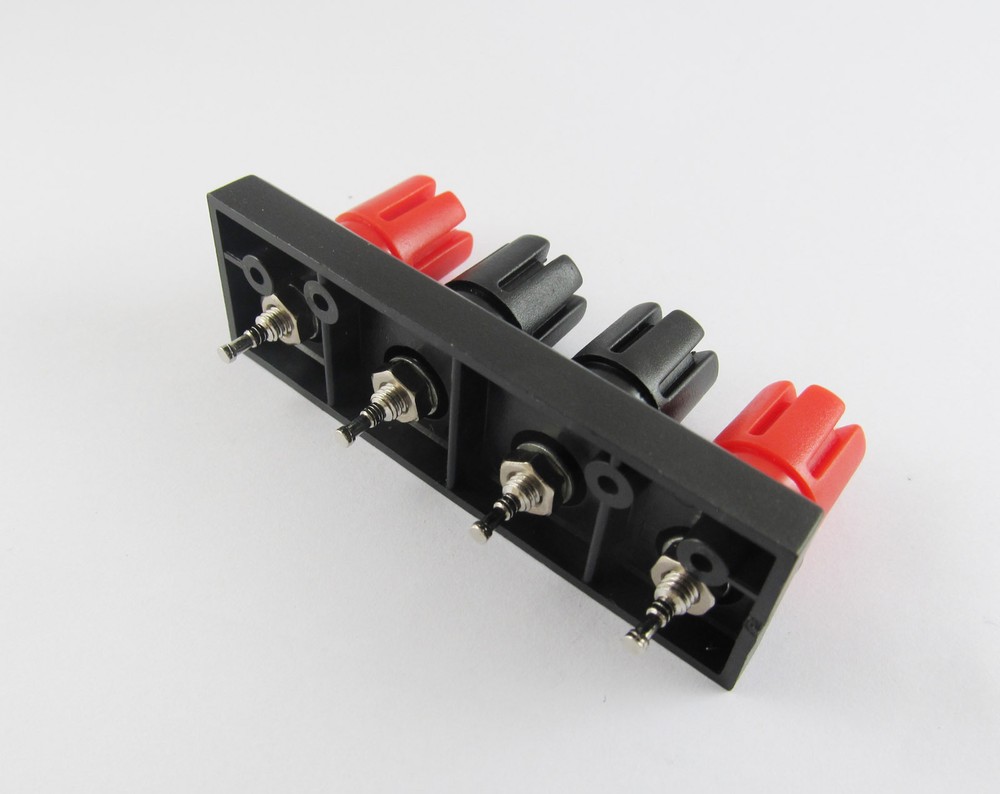 2pcs 4-Pole Push Speaker Terminal To Amplifiers Binding Post
