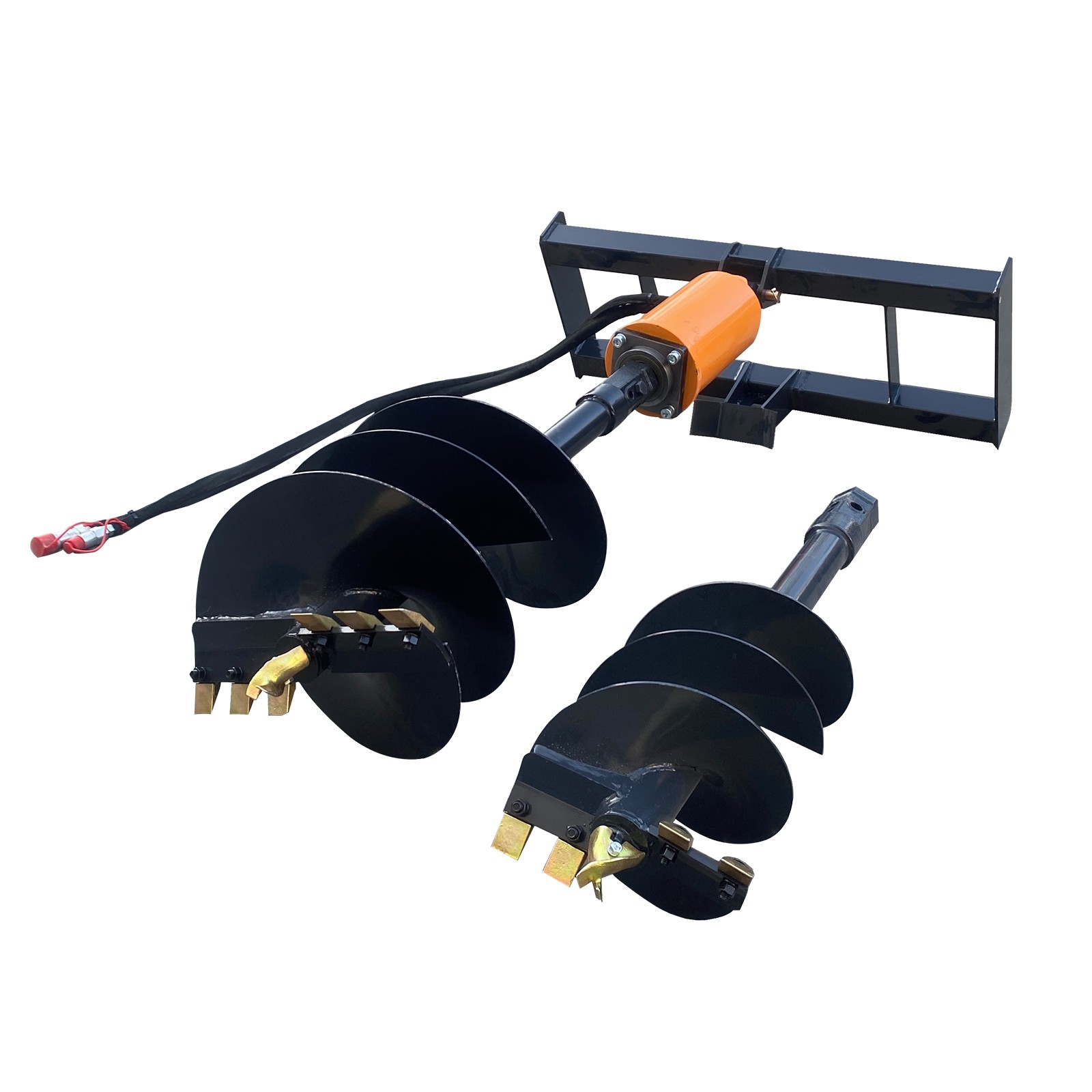 Wolverine Skid Steer Attachment Auger Post Hole Hydraulic Digger 12” & 18” Bits·