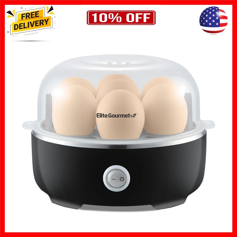 Easy Egg Cooker Electric 7-Egg Capacity, Soft, Medium, Hard-Boiled Egg Cooker...