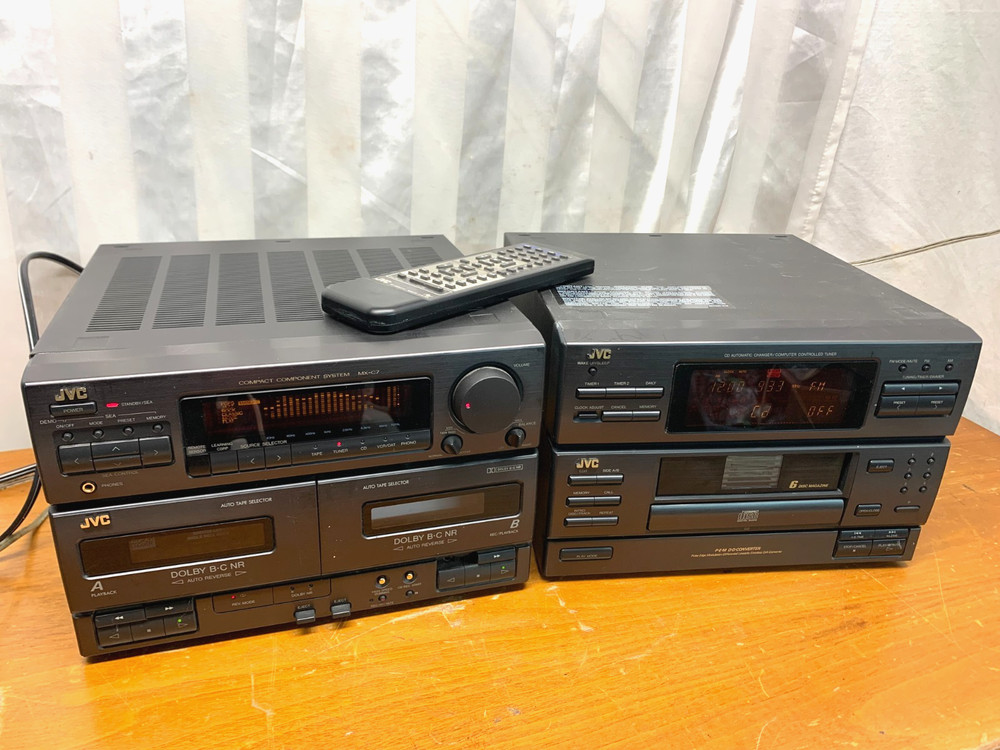 JVC MX-C7 Compact Component Stereo System 6 Disc CD Dual Cassette Player & Tuner