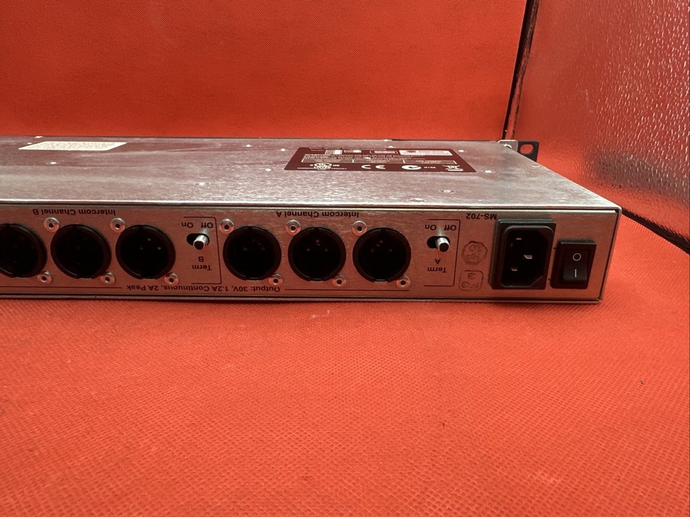Clear-Com MS-702 Two-Channel Main Station (04-10) / Missing Button ,Check Photos