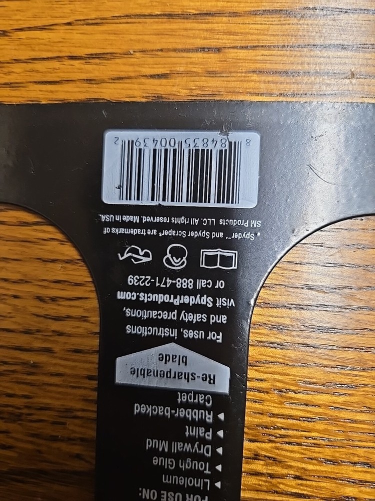 NEW! SPYDER 4" SCRAPER BLADE RECIPROCATING SAW ATTACHMENT