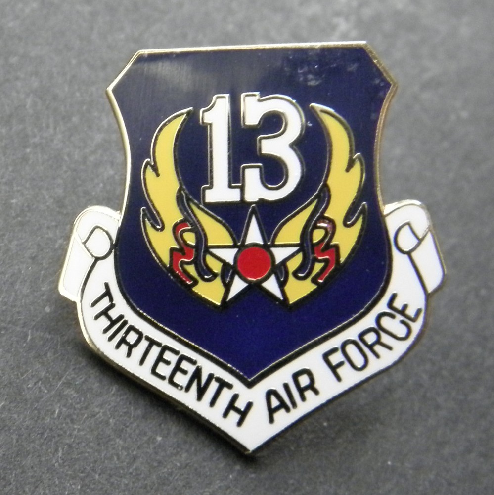 Thirteenth Air Force 13th USAF Hat Jacket Lapel Pin 1 inch US