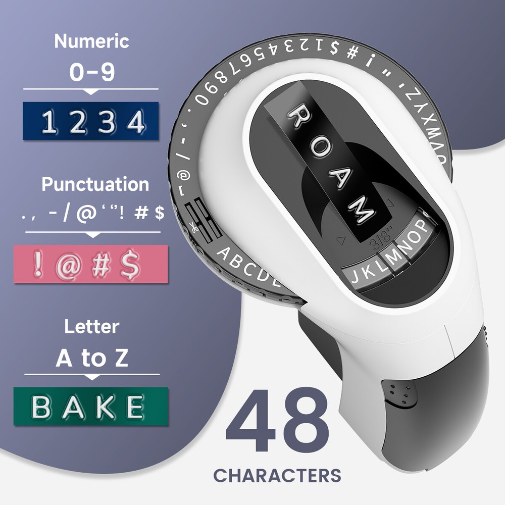 Phomemo E975 3D Embossing Label Maker Handheld with 6 Label Tapes 3/8" for Dymo