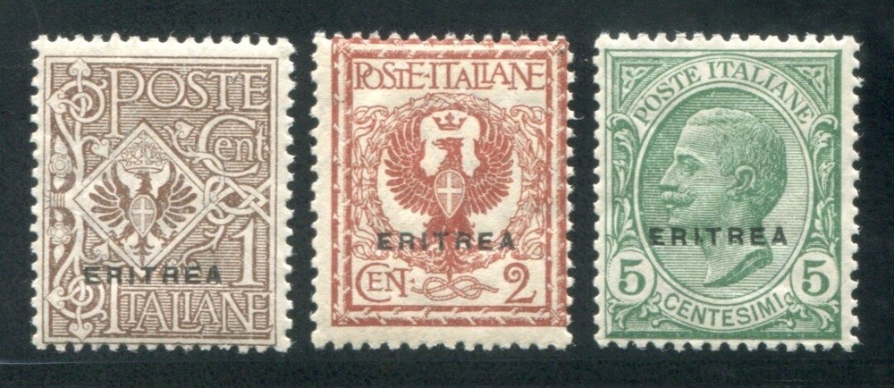 1924 Eritrea Series 3 Overprinted Values New ** MNH