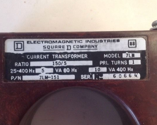 Square D Current Transformer 7LM151, 7LM-151