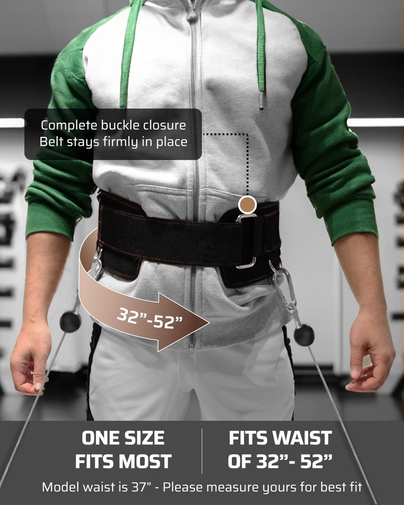 THEFITGUY Multi-Attachment Belt for Cable Machine and One Size Fits Most