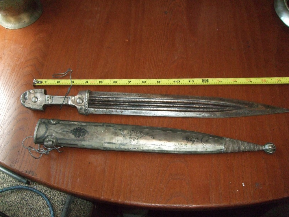 Antique Imperial Russian SILVER Niello dagger