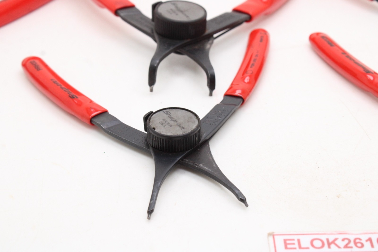 Snap On PRH406 6 Piece Red Rubber Handle Snap Ring Pliers Set USA