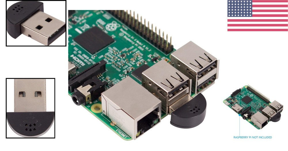 Ultra Portable USB Microphone for Raspberry Pi - Noise-Canceling & Compact