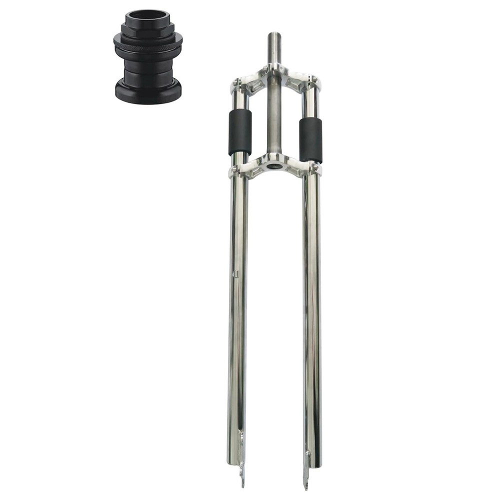 26" Bicycle Fork 1" Threaded Non Suspension Triple Tree Bike Fork &Headset Combo