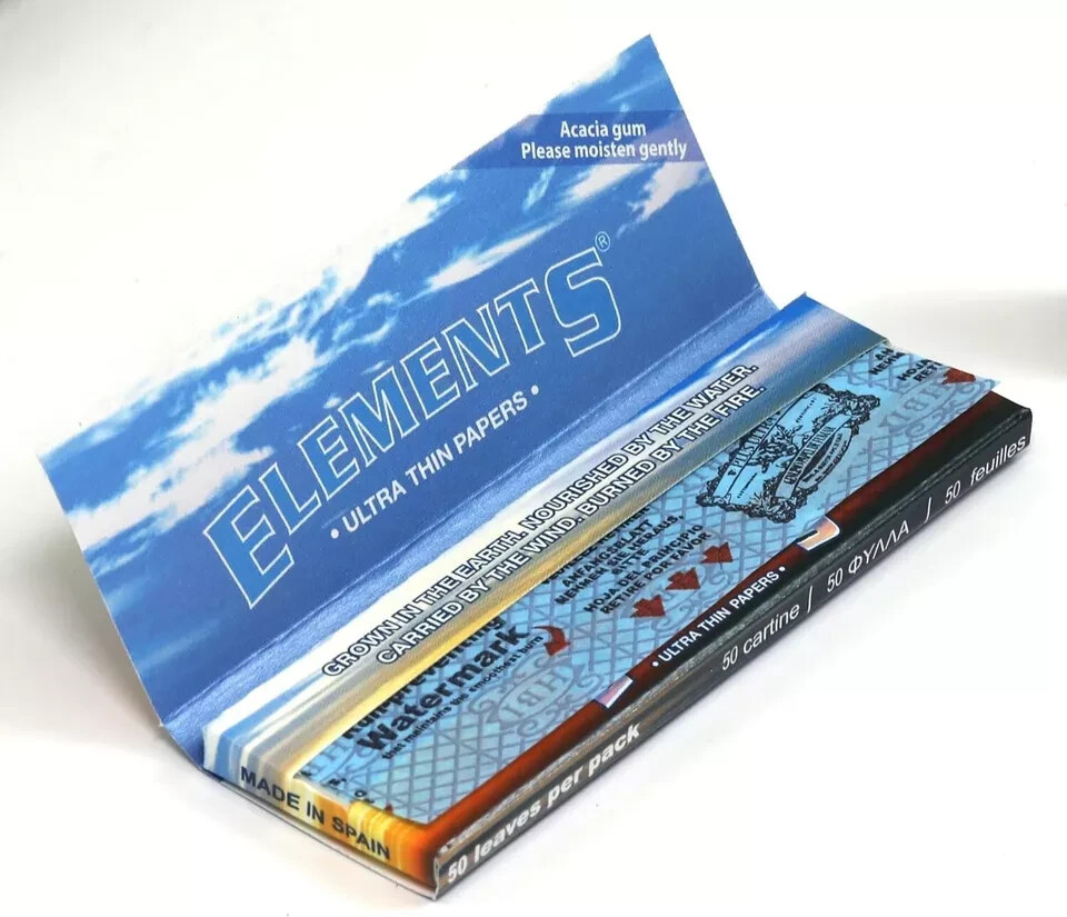 ELEMENTS 1 1/4 Ultra Thin Rice Rolling Papers – Full Box (25 Booklets)