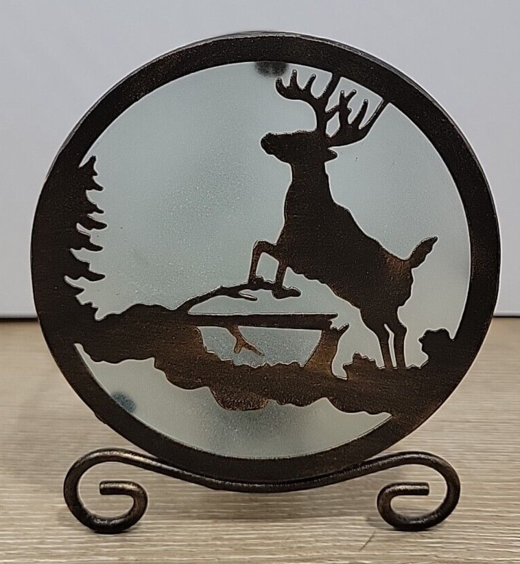 Leaping Deer Stag Tealight Candle Holder