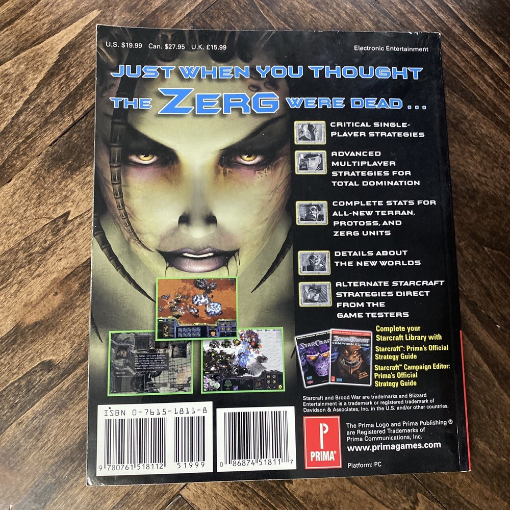 Starcraft & Star Craft Brood War Expansion Computer PC Strategy Guide Book