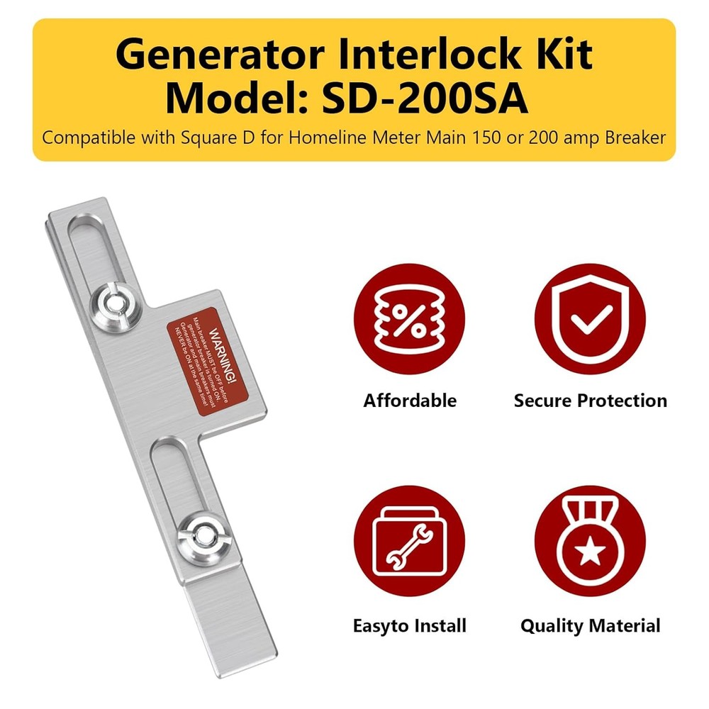 Generator Interlock Kit Compatible with Square D Generator Interlock Kit for Hom