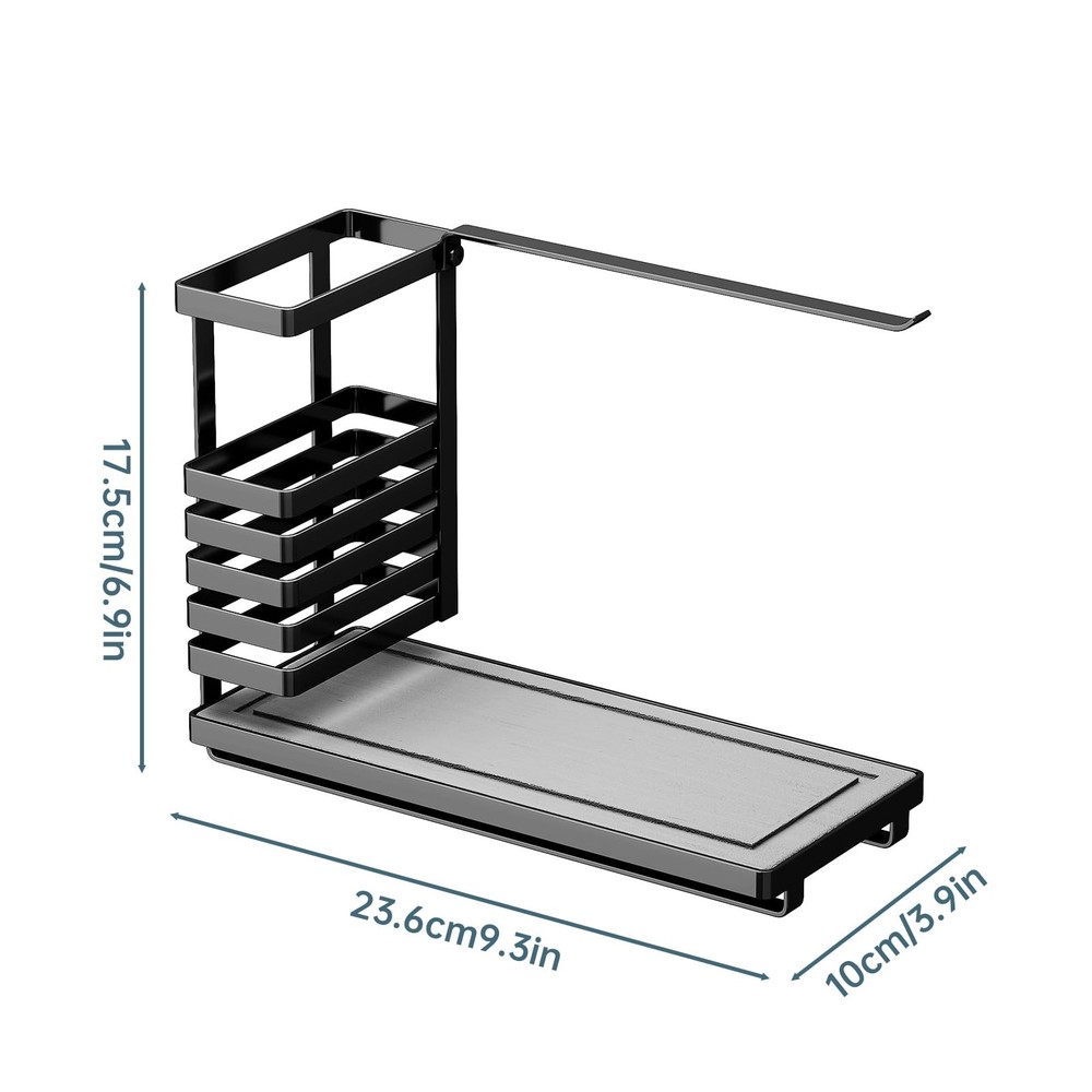 NiHome Multifunctional Kitchen Sink Caddy Organizer with Elevated Brush Holder,