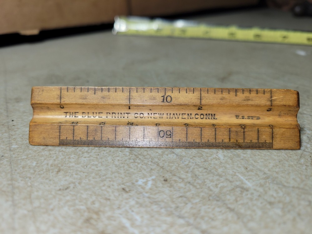 Rare 3-Sided Triangle Drafting Engineers Architect small ruler The blue print Co