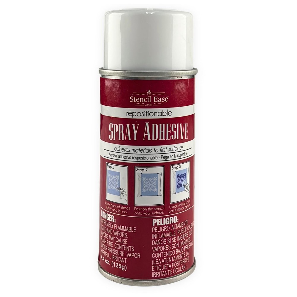 Stencil Adhesive Spray – Repositionable, Low-Tack Temporary Hold for Stencils...