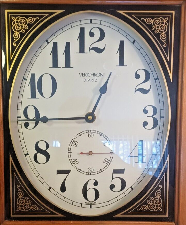 Vintage Verichron Quartz Wall Clock with Sweep Second Hand Dial