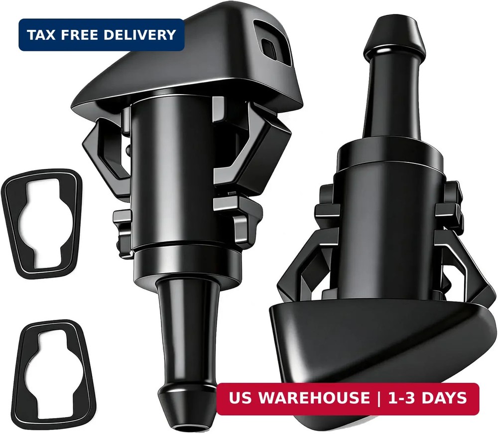 Windshield Washer Nozzles 2 Pack, Front Wiper Spray Jet Replacement, Single Hole