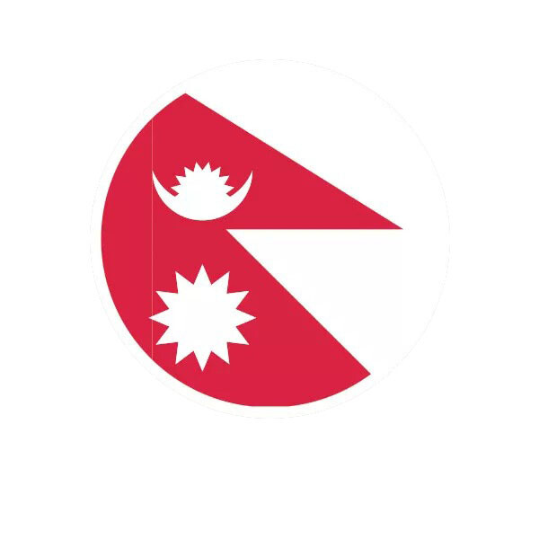Round Nepalese Flag Sticker Decal