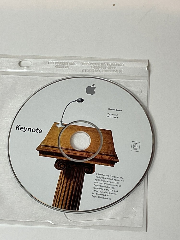 2003 Macintosh Keynote Application Software CD Version 1.0 Beta