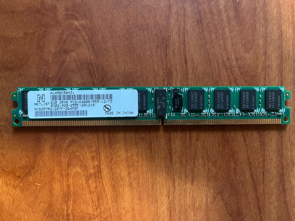 Netlist NVD257R21207F-D64MEF 2GB VLP PC2-6400R Memory Cache