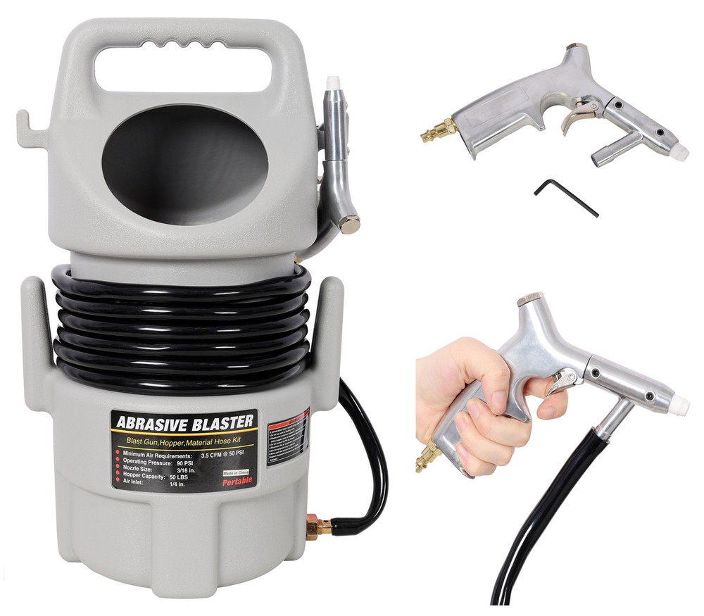Handheld Abrasive Blaster Sandblasting Sandblaster Hopper Gun Paint Rust Remover