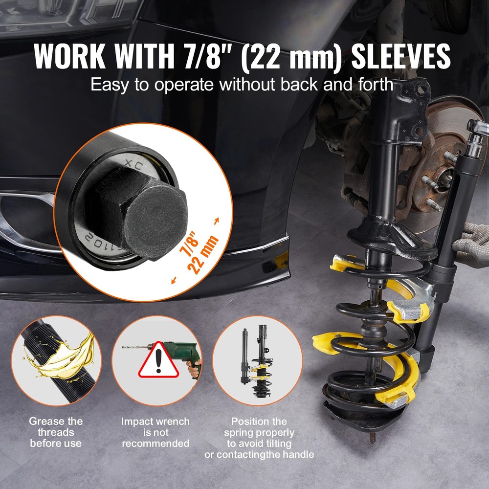 SucceBuy Macpherson Strut Spring Compressor Kit w/ 3 Interchangeable Yokes