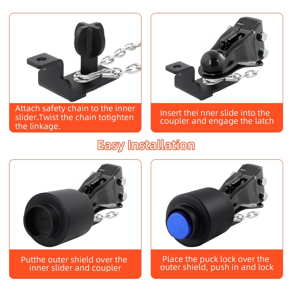 2-5/16" Trailer Coupler Lock - High Security Anti-Theft Lock with 3 Keys