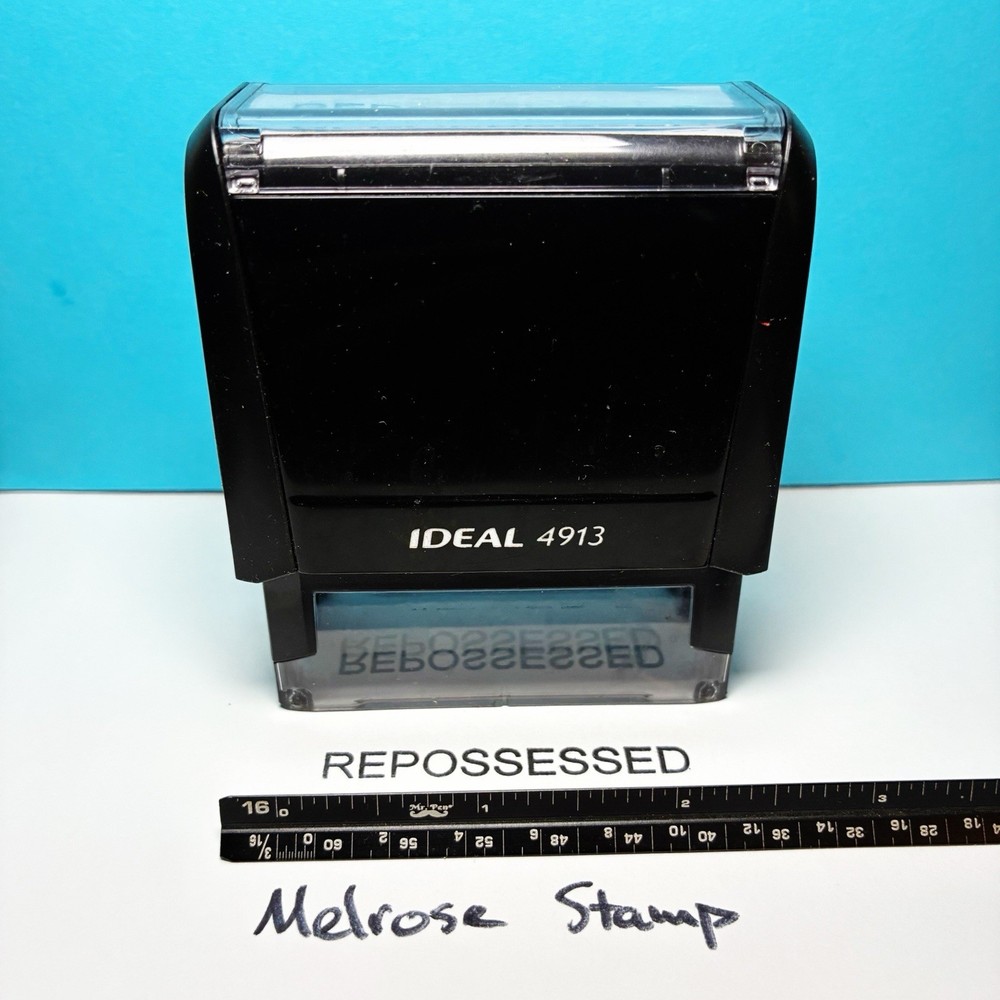 Repossessed Rubber Stamp Black Ink Self Inking Ideal 4913